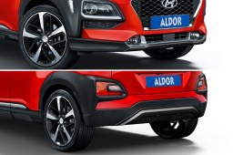 Hyundai Kona (OS) 2017-present skid plate set Piano Black (HYU1KOSPB)