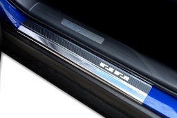 Door sill plates suitable for Lexus LBX (AY) 2024-> stainless steel - carbon foil (LEX1LBEA) (1)