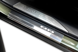 Door sill plates suitable for Lexus NX II (AZ20) 2021-> stainless steel - carbon foil (LEX1NXEA) (1)