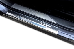 Door sill plates suitable for Lexus UX (ZA10) 2022-> stainless steel - carbon foil (LEX1UXEA) (1)