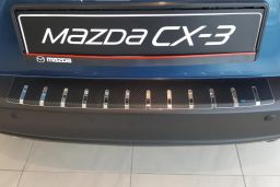 Rear bumper protector Mazda CX-3 2015-present stainless steel - carbon foil (MAZ4C3BA) (1)