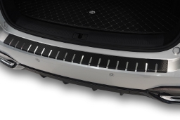 Rear bumper protector suitable for MG HS 2023-2024 stainless steel - carbon foil (MG1HSBA) (1)