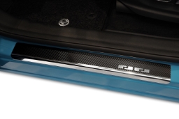 Door sill plates suitable for MG HS II 2024-> stainless steel - carbon foil (MG2HSEA) (1)