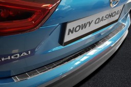 Nissan Qashqai (J11) 2017-present rear bumper protector stainless steel high gloss black (NIS17QABP)