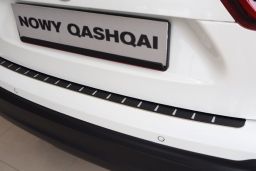 Rear bumper protector Nissan Qashqai (J11) 2017->   stainless steel - carbon foil (NIS25QABA) (1)