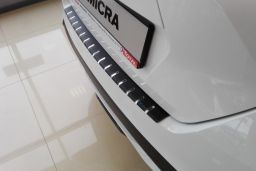Rear bumper protector Nissan Micra (K14) 2017-present 5-door hatchback stainless steel - carbon foil (NIS4MIBA) (1)