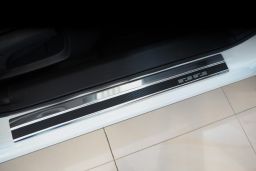 Door sill plates Nissan Qashqai (J10) 2007-2013 stainless steel - carbon foil (NIS4QAEA) (1)