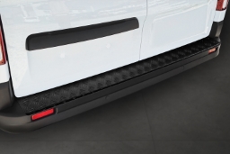 Rear bumper protector suitable for Nissan NV300 - Primastar II 2016->   aluminium diamond plate matt black (NIS7NVBP) (1)