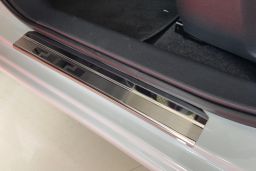 Door sill plates Nissan Micra (K14) 2017-present 5-door hatchback stainless steel (NIS9MIEA) (1)