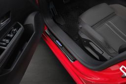 Door sill plates Opel Astra L Sports Tourer 2021-> wagon stainless steel high gloss black 4 pieces (OPE20ASBP) (1)