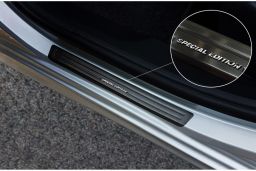 Door sill plates Peugeot 508 I 2010-2018 4-door saloon stainless steel anthracite 4 pieces (PEU358EG) (1)