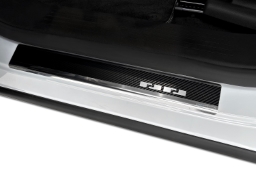 Door sill plates suitable for Peugeot 3008 III 2024-> stainless steel - carbon foil (PEU530EA) (1)