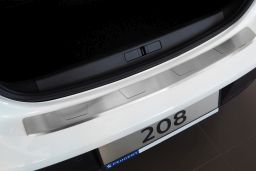 Rear bumper protector Peugeot 208 II 2019-> 5-door hatchback stainless steel (PEU728BA) (1)