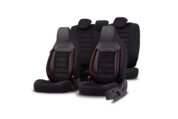 Seat covers comfortline citybug velours black red (1)