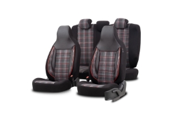 Seat covers sports citybug jacquard fabric black grey red (1)