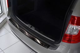 Skoda Superb II Combi (3T) 2013-2015 wagon rear bumper protector stainless steel black (SKO12SUBP) (1)