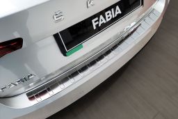 Rear bumper protector Skoda Fabia IV  2021-> 5-door hatchback stainless steel (SKO19FABP) (1)