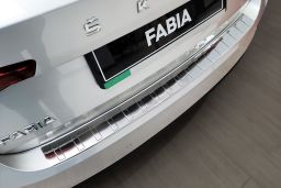Rear bumper protector Skoda Fabia IV 2021-> 5-door hatchback stainless steel (SKO19FABP) (1)