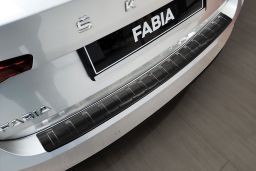 Rear bumper protector Skoda Fabia IV  2021-> 5-door hatchback stainless steel anthracite (SKO20FABP) (1)