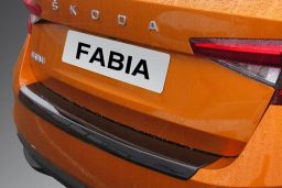 Rear bumper protector Skoda Fabia IV 2021-present 5-door hatchback ABS - brushed alloy (SKO21FABP) (1)