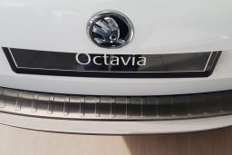 Skoda Octavia III Combi (5E) 2013-2017 wagon rear bumper protector stainless steel black (SKO27OCBP) (3)