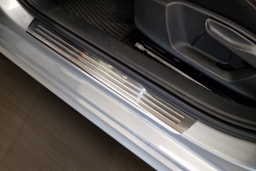Door sill plates suitable for Skoda Kamiq (NW4) 2019-> stainless steel brushed 4 pieces (SKO2KMEG) (1)