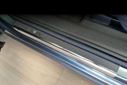 Door sill plates Skoda Kodiaq 2017-present stainless steel - carbon foil (SKO2KOEA) (1)