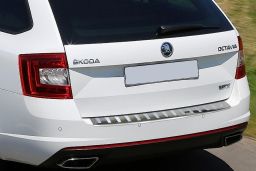 Skoda Octavia III RS Combi (5E) 2013-> wagon rear bumper protector stainless steel high gloss (SKO9OCBP) (1)