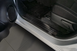 Door sill plates suitable for Toyota Hi-Lux VIII 2020-> pickup stainless steel brushed anthracite 4 pieces (TOY1HIEG) (1)