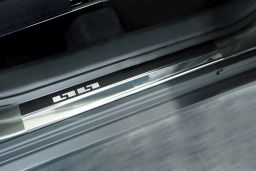 Door sill plates Toyota Aygo X 2022-> stainless steel - carbon foil (TOY8AYEA) (1)