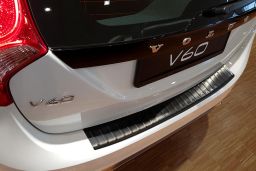 Volvo V60 2010-> wagon rear bumper protector stainless steel black (VOL5V6BP) (1)
