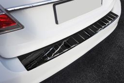 Rear bumper protector Volvo V70 (P24) 2013-2016 wagon stainless steel high gloss black (VOL9V7BP) (1)
