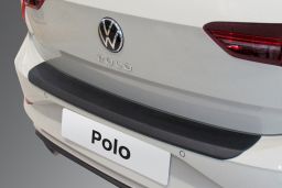 Rear bumper protector Volkswagen Polo VI (AW) 2017-present 5-door hatchback ABS - brushed alloy (VW11POBP) (1)