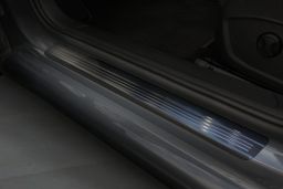 Door sill plates Volkswagen Golf VIII (CD) 2020-present 5-door hatchback stainless steel high gloss black 4 pieces (VW30GOEG) (1)