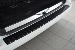 Rear bumper protector Volkswagen Transporter T6 2015-present stainless steel - carbon foil (VW3T6BA) (1)