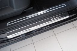 Door sill plates Volkswagen Tiguan II 2015-present stainless steel - carbon foil (VW4TIEA) (1)