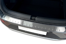 Rear bumper protector suitable for Volkswagen T-Roc 2017-> stainless steel brushed (VW5TRBA) (1)