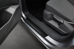 Door sill plates suitable for Volkswagen Caddy - Caddy Maxi (SB) 2020-> aluminium diamond plate matt black 2 pieces (VW9CAEG) (1)