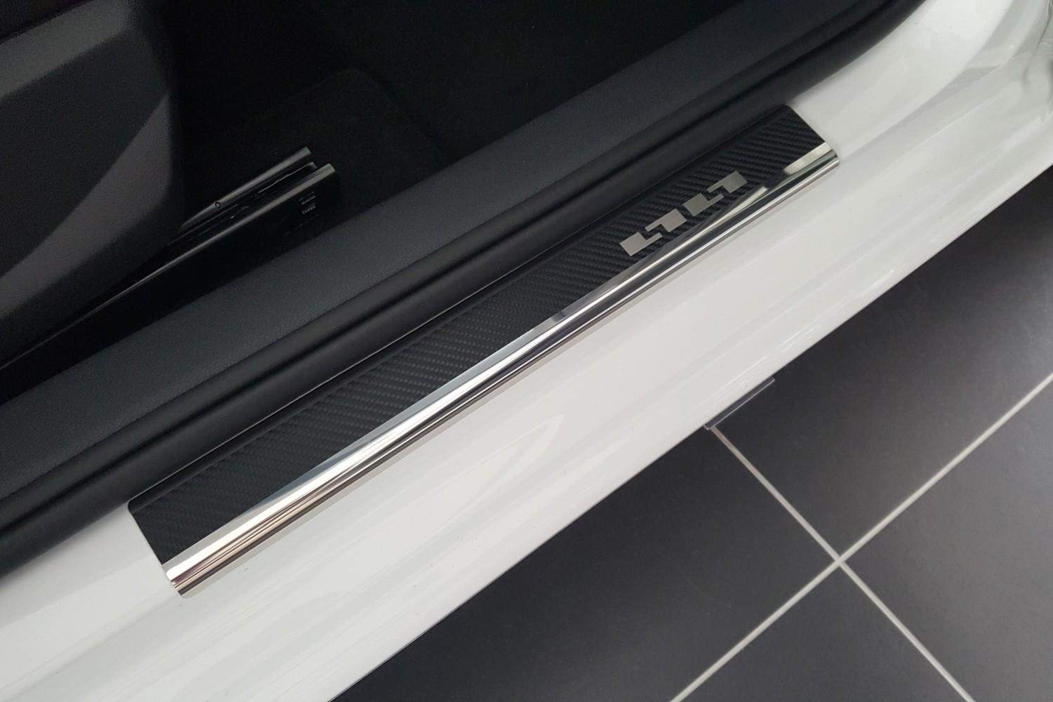 Door sill plates suitable for Seat Ibiza (6F) 2017-present 5-door hatchback stainless steel - carbon foil