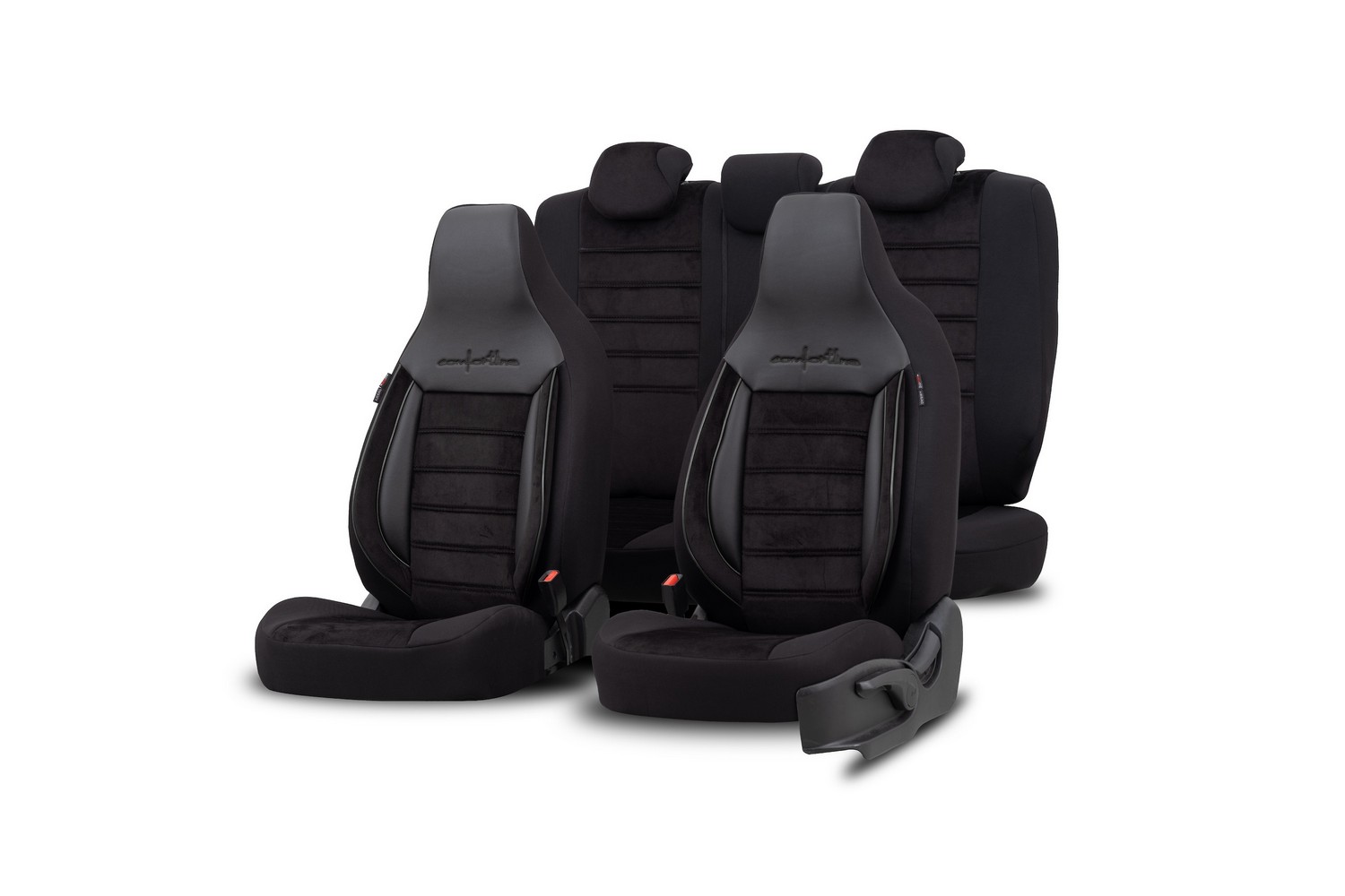 Seat covers suitable for Nissan Pixo 2009-2013 5-door hatchback Comfortline CityBug velours black / anthracite accents