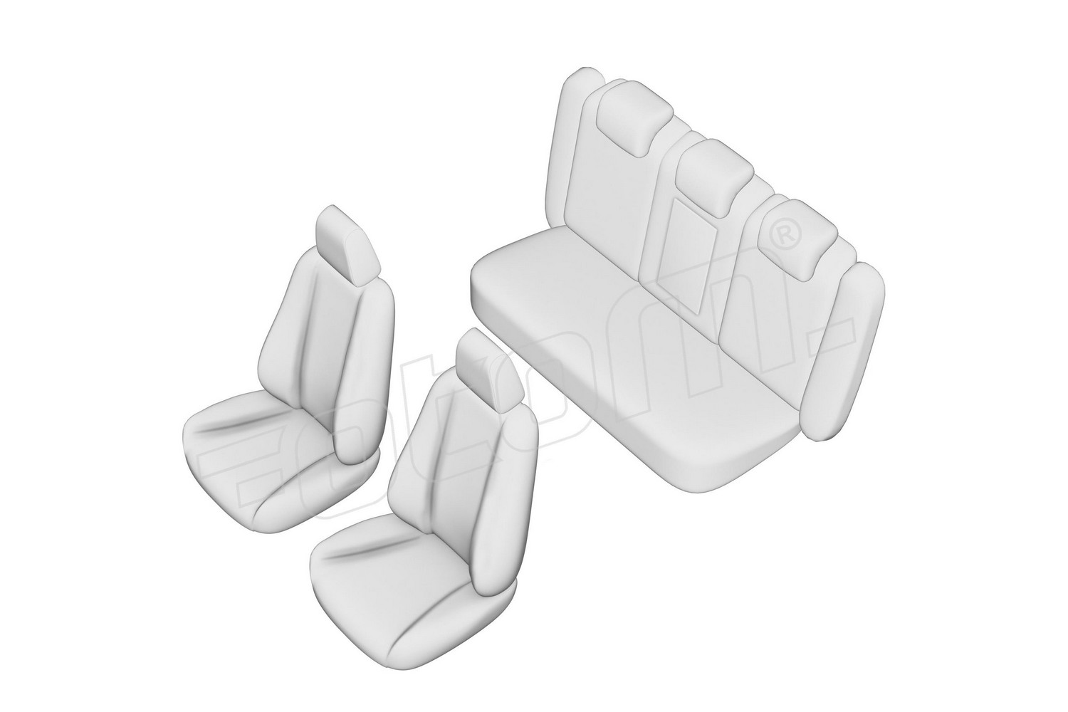 Seat covers line drawing / Sitzbez&uuml;ge Strichzeichnung / Stoelhoezen lijntekening / Dessin au trait des housses de si&egrave;ge