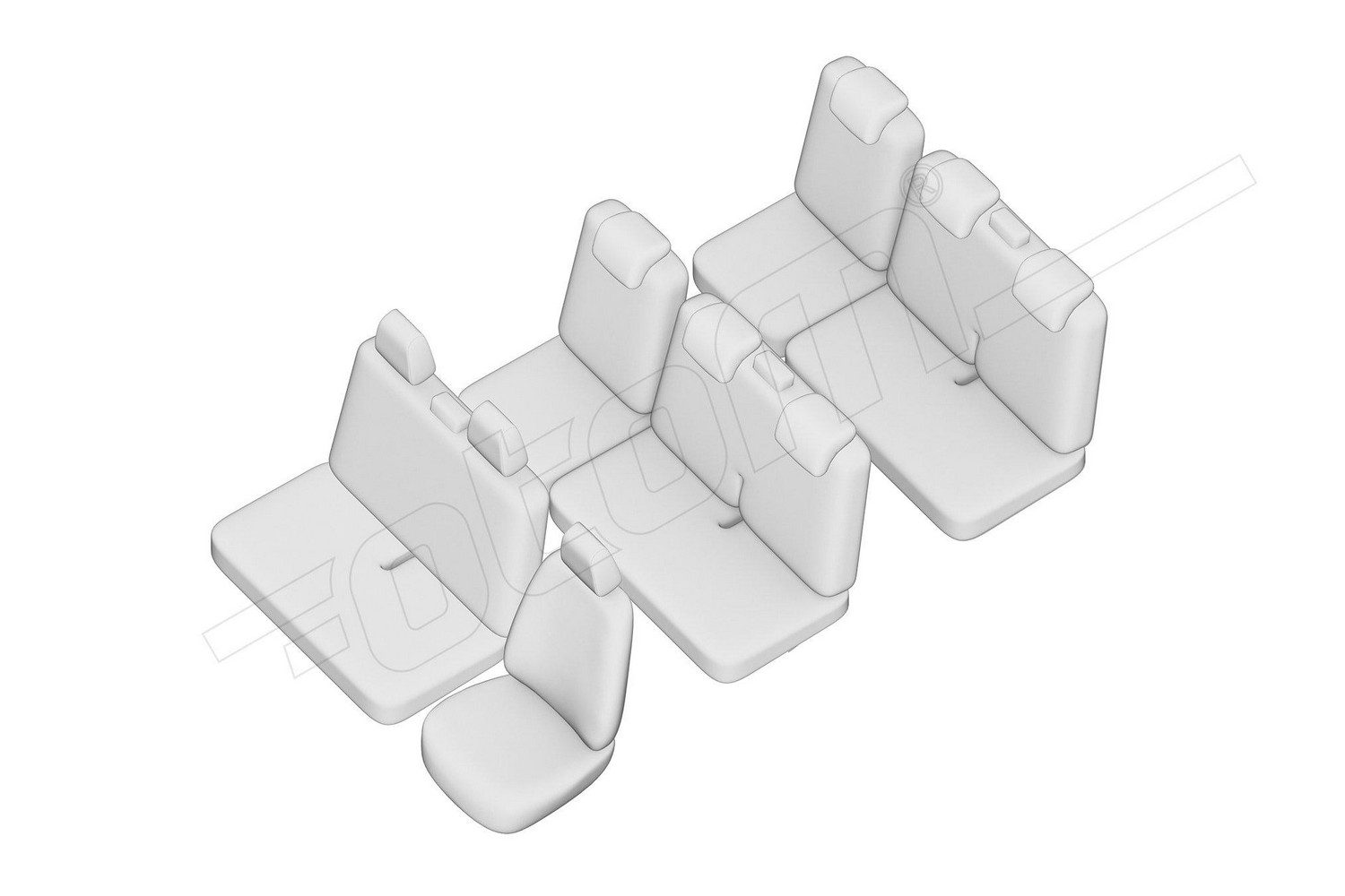 Seat covers line drawing / Sitzbez&uuml;ge Strichzeichnung / Stoelhoezen lijntekening / Dessin au trait des housses de si&egrave;ge