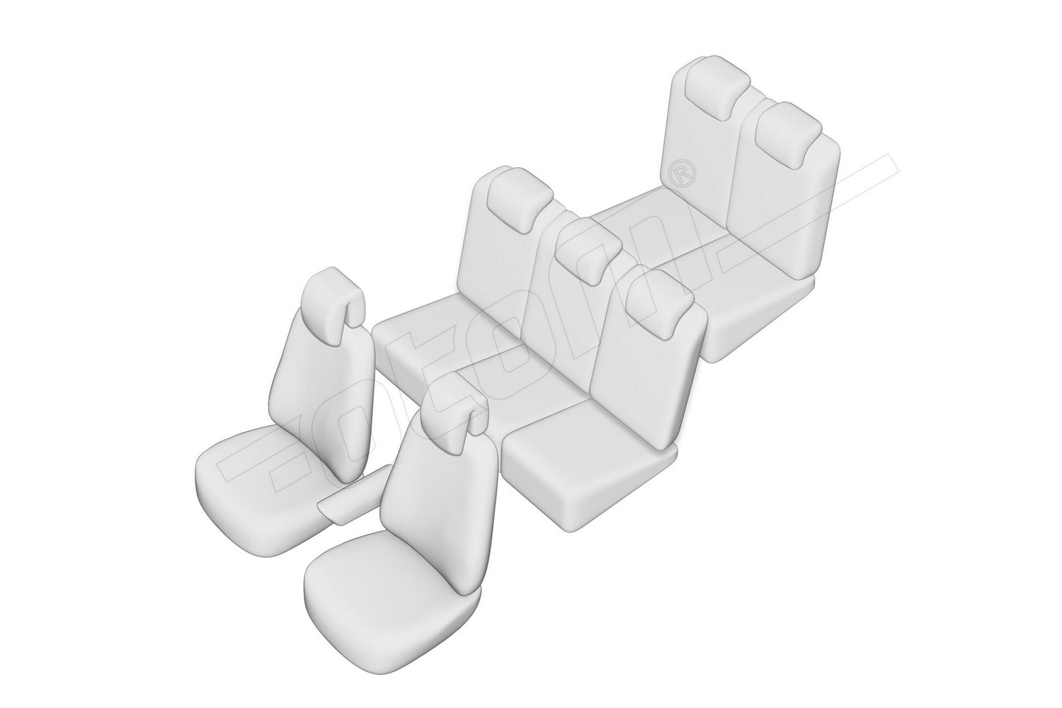 Seat covers line drawing / Sitzbezüge Strichzeichnung / Stoelhoezen lijntekening / Dessin au trait des housses de siège Seat covers line drawing / Sitzbezüge Strichzeichnung / Stoelhoezen lijntekening / Dessin au trait des housses de siège