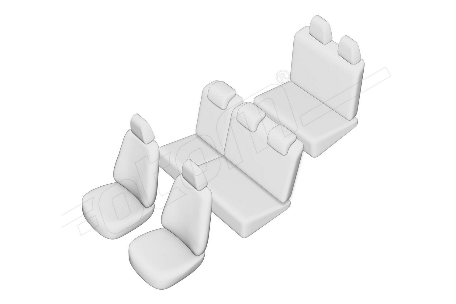 Seat covers line drawing / Sitzbez&uuml;ge Strichzeichnung / Stoelhoezen lijntekening / Dessin au trait des housses de si&egrave;ge