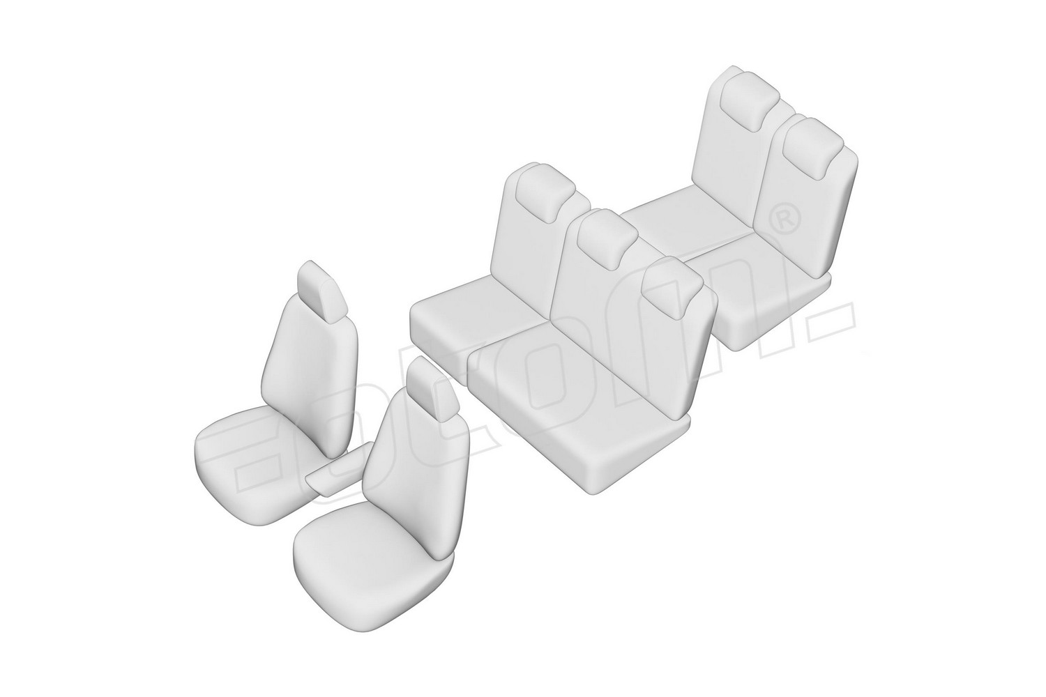 Seat covers line drawing / Sitzbezüge Strichzeichnung / Stoelhoezen lijntekening / Dessin au trait des housses de siège Seat covers line drawing / Sitzbezüge Strichzeichnung / Stoelhoezen lijntekening / Dessin au trait des housses de siège