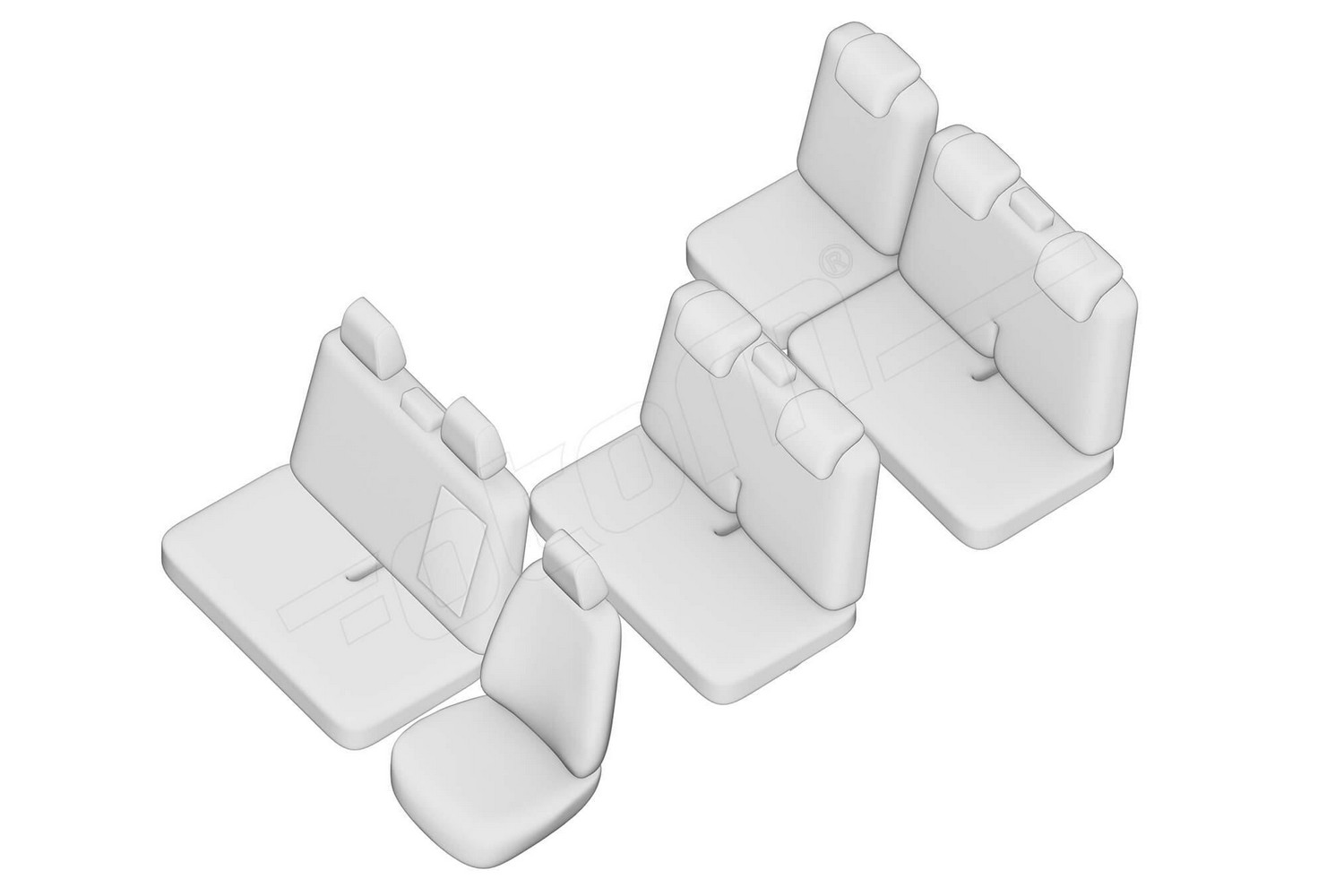 Seat covers line drawing / Sitzbezüge Strichzeichnung / Stoelhoezen lijntekening / Dessin au trait des housses de siège Seat covers line drawing / Sitzbezüge Strichzeichnung / Stoelhoezen lijntekening / Dessin au trait des housses de siège