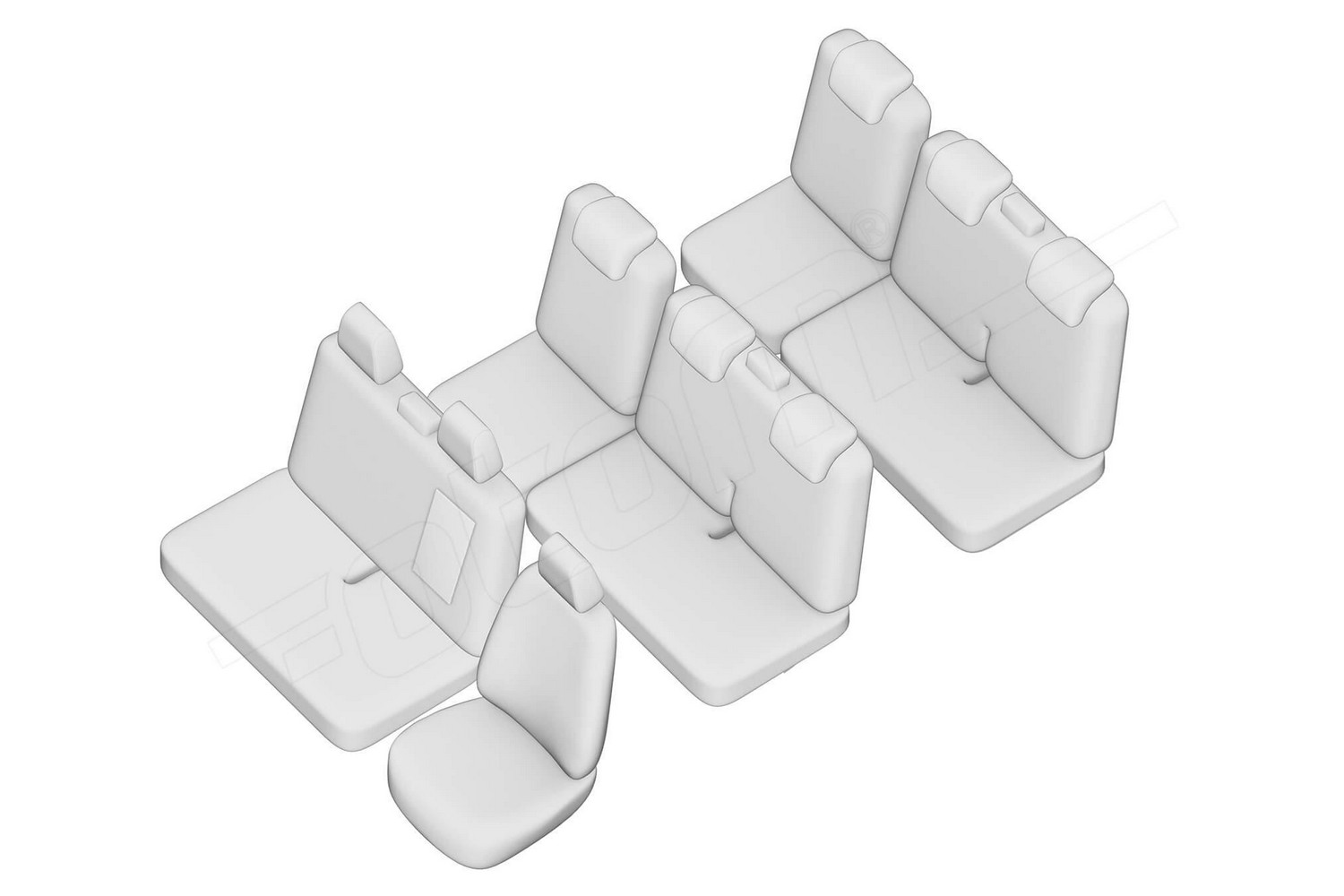 Seat covers line drawing / Sitzbez&uuml;ge Strichzeichnung / Stoelhoezen lijntekening / Dessin au trait des housses de si&egrave;ge