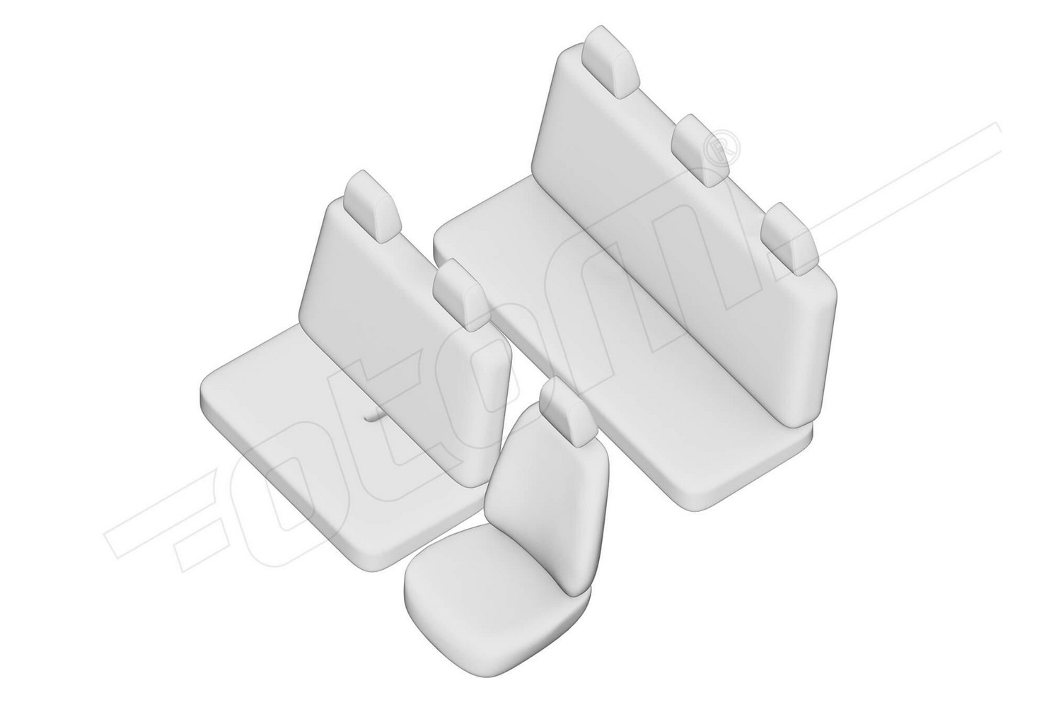 Seat covers line drawing / Sitzbez&uuml;ge Strichzeichnung / Stoelhoezen lijntekening / Dessin au trait des housses de si&egrave;ge