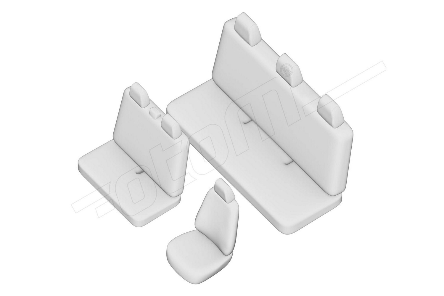 Seat covers line drawing / Sitzbez&uuml;ge Strichzeichnung / Stoelhoezen lijntekening / Dessin au trait des housses de si&egrave;ge