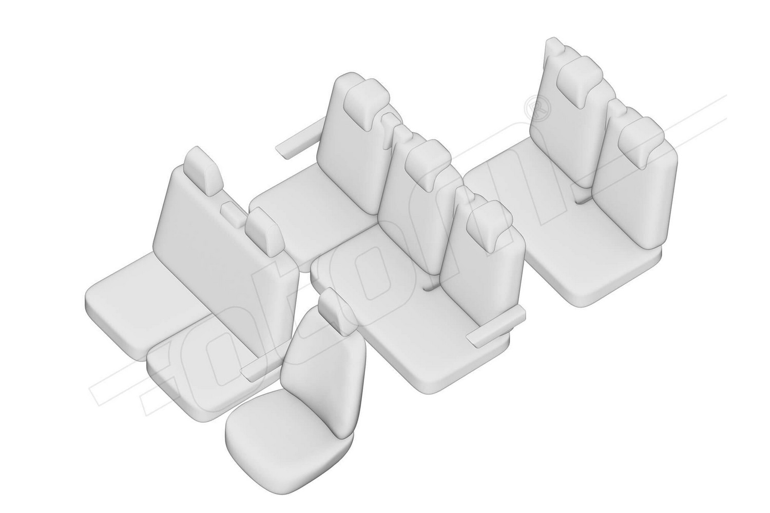 Seat covers line drawing / Sitzbez&uuml;ge Strichzeichnung / Stoelhoezen lijntekening / Dessin au trait des housses de si&egrave;ge